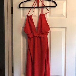 Red maxi dress, size small. PTP 14”